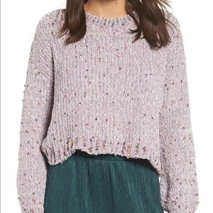 ALL IN FAVOR Funfetti Chenille Sweater, Grey